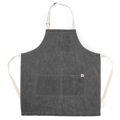 Gray Waxed Canvas Bib Apron