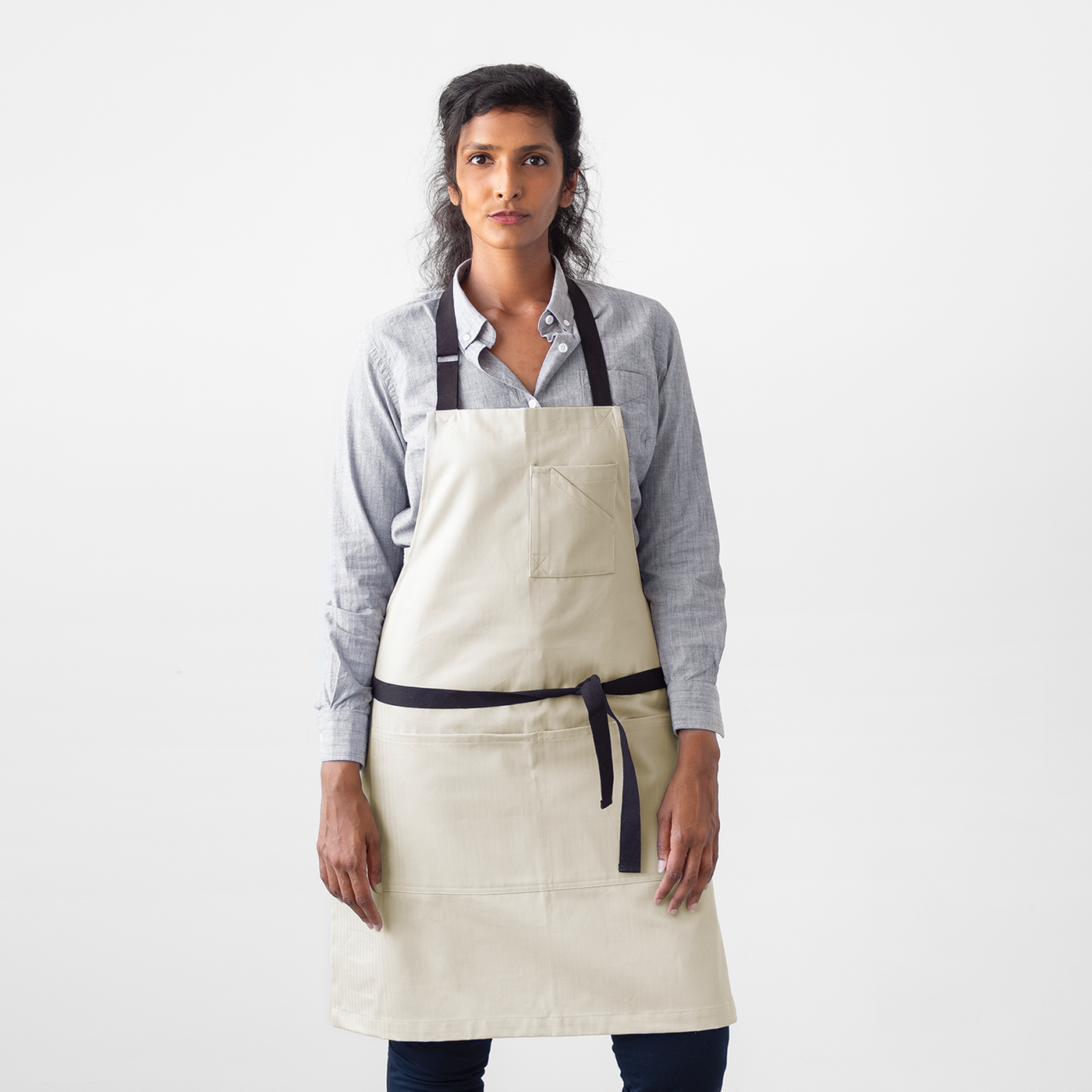 Stone Herringbone Stock Apron