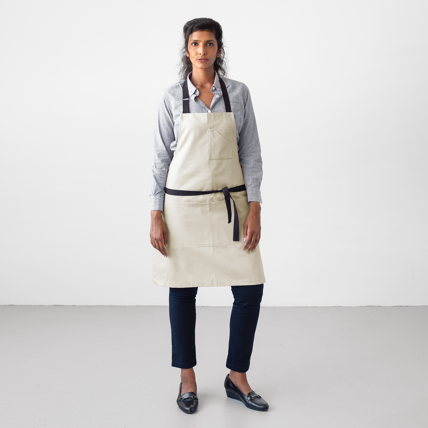 Stone Herringbone Stock Apron