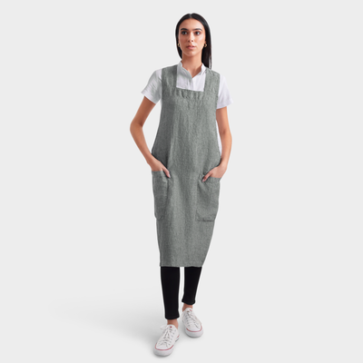 Linen Smock Crossback Apron