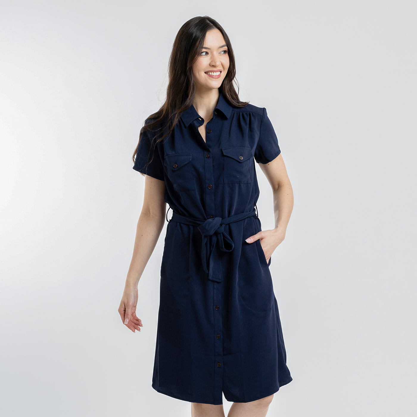 Navy Shirt Dress