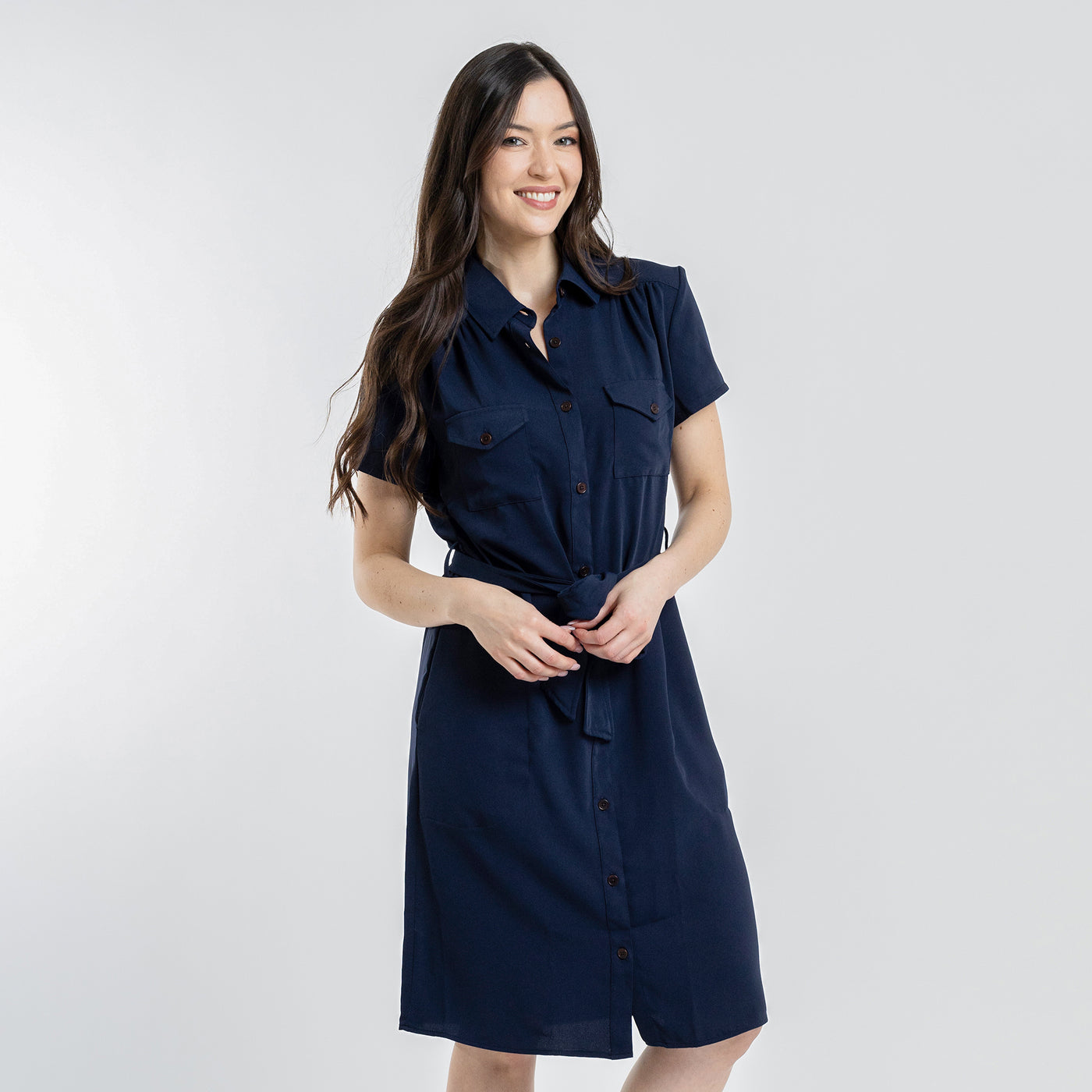 Navy Shirt Dress