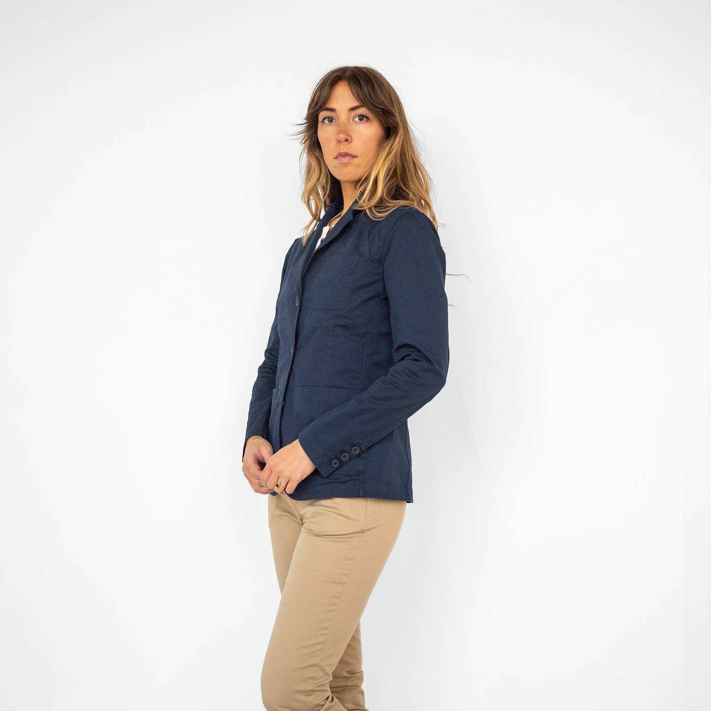 Women's Unstructured Navy Blazer