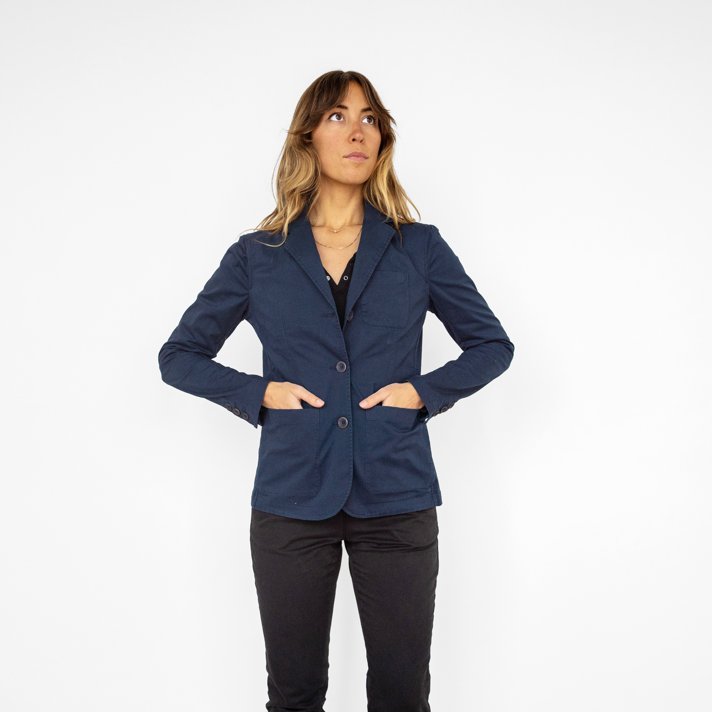 Women's Unstructured Navy Blazer