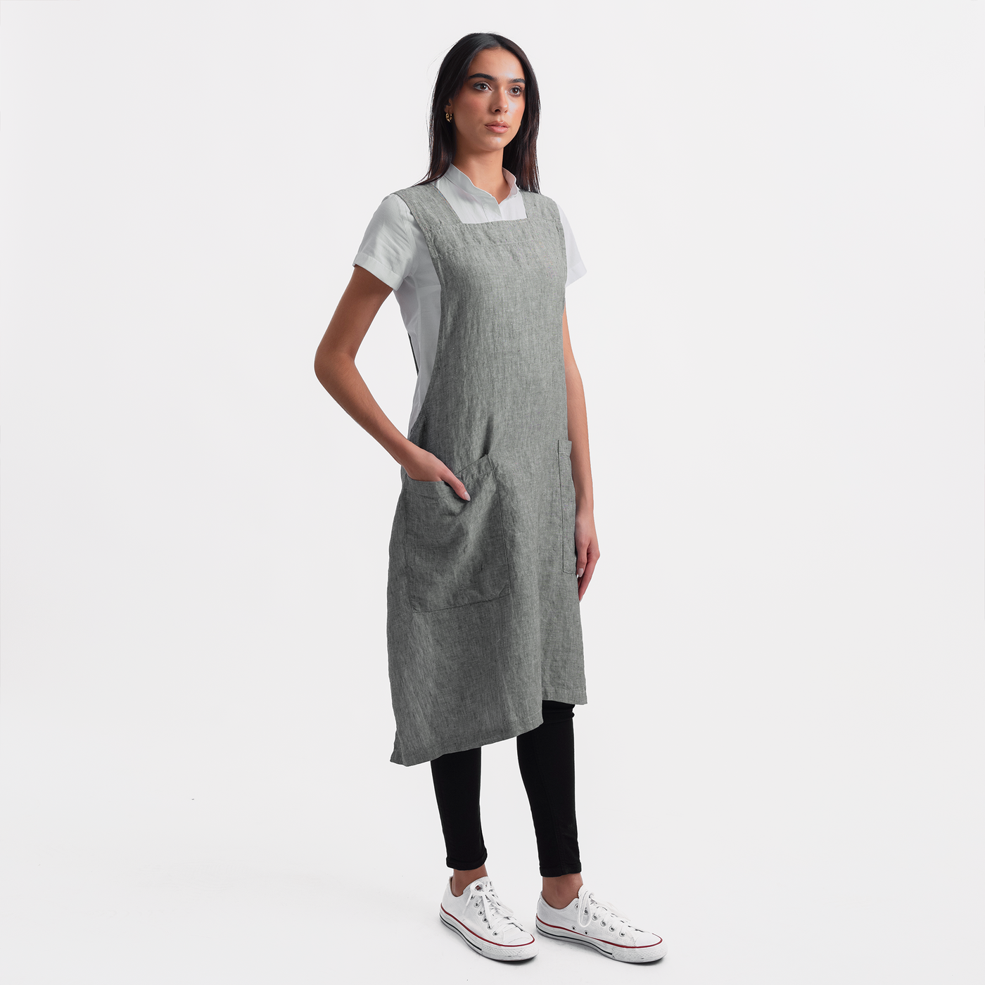 Linen Smock Crossback Apron