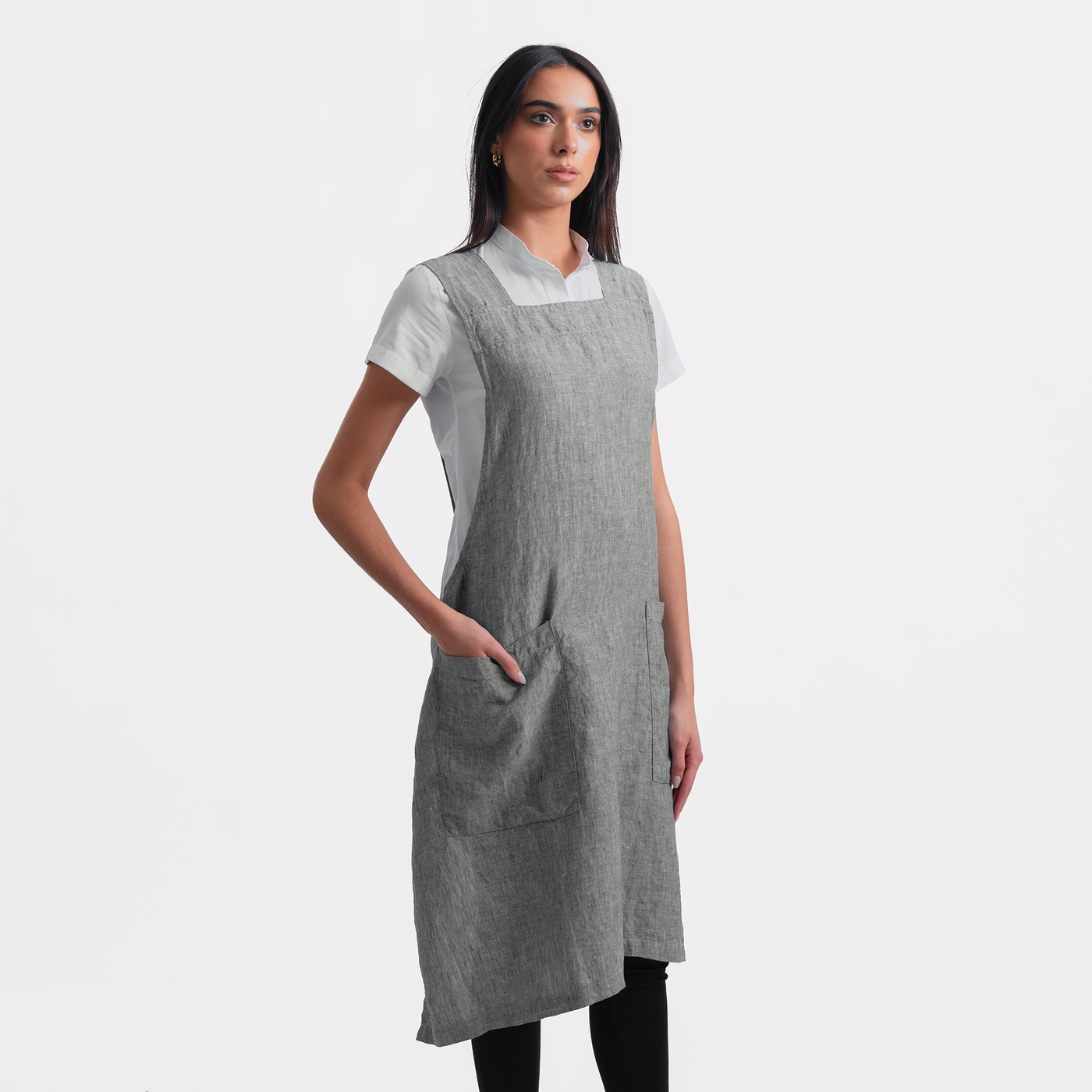 Linen Smock Crossback Apron