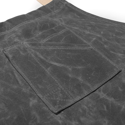 Gray Waxed Canvas Bib Apron