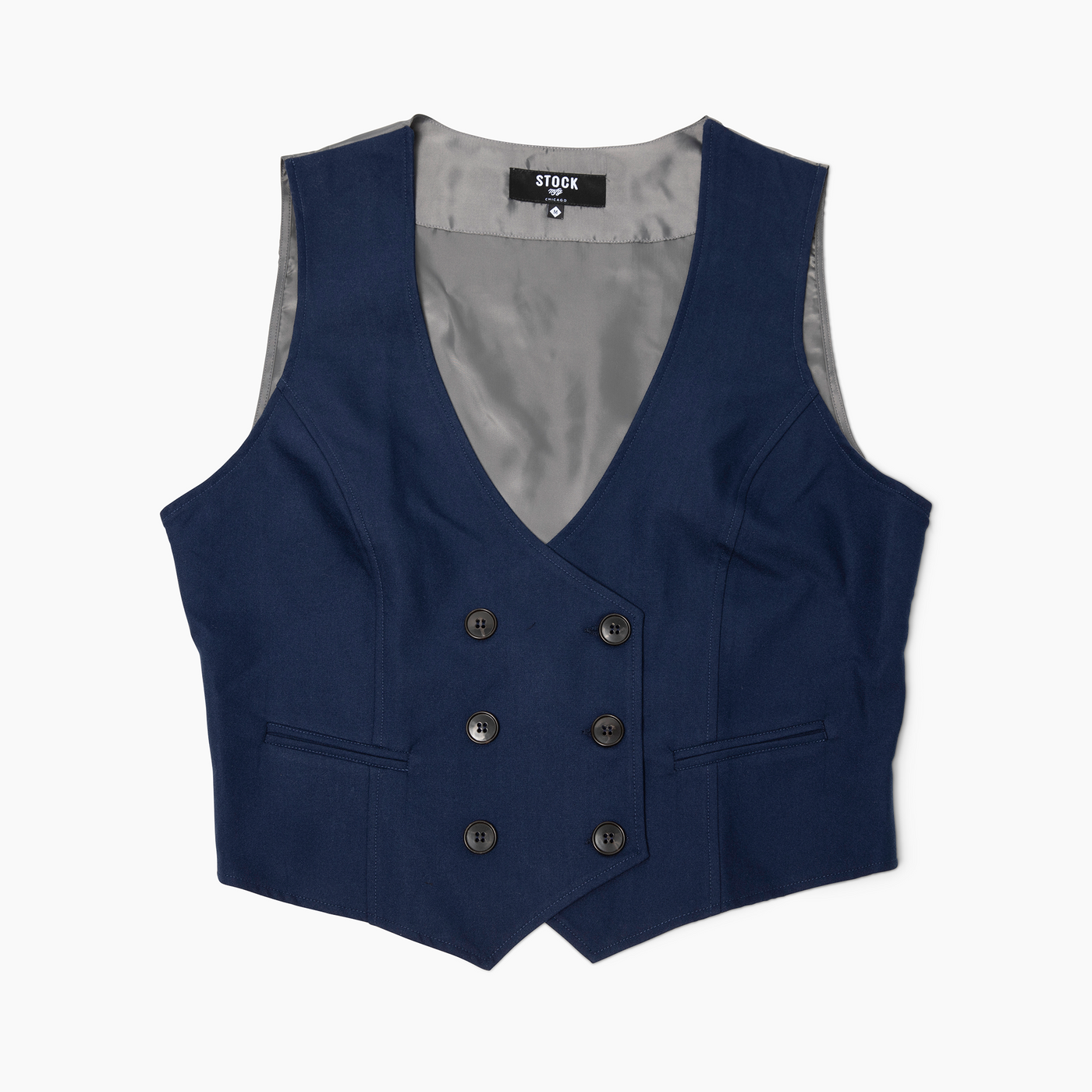 Women's Double Breasted Navy Vest