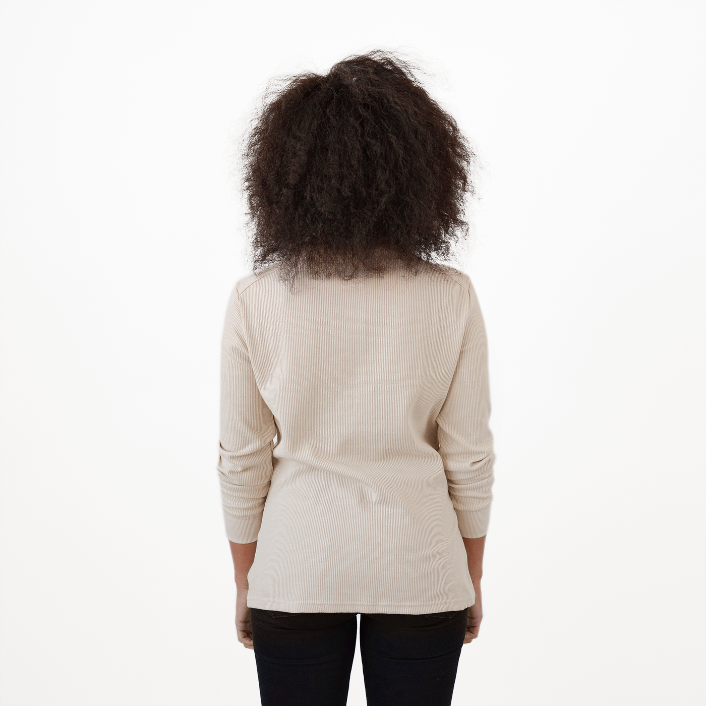 Women's Oatmeal Waffle Knit Henley