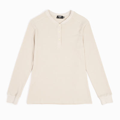 Women's Oatmeal Waffle Knit Henley