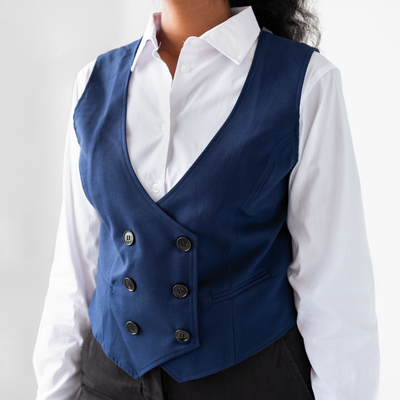 Women's Double Breasted Navy Vest