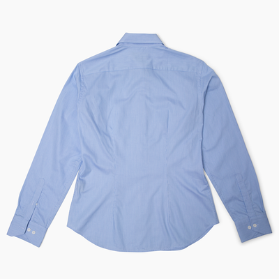 Women's Blue Striped Dress Shirt
