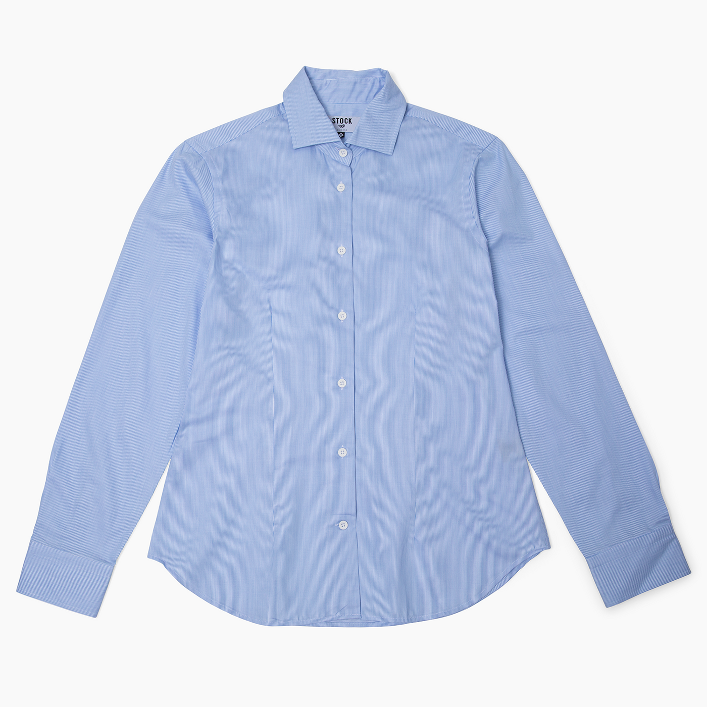 Women's Blue Striped Dress Shirt