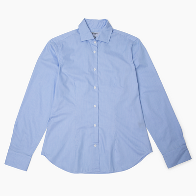 Women's Blue Striped Dress Shirt
