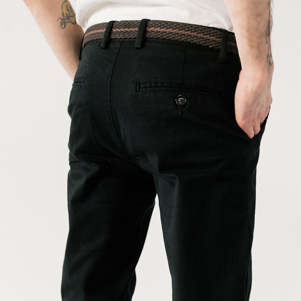 Men's Black Stretch Service Chino