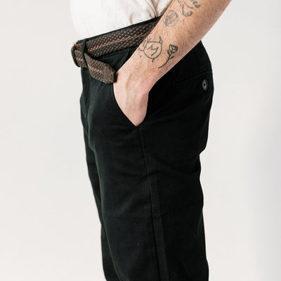 Men's Black Stretch Service Chino